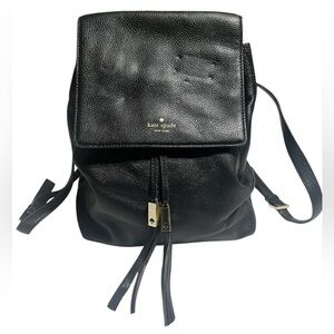 Kate Spade Black Pebbled Leather Backpack